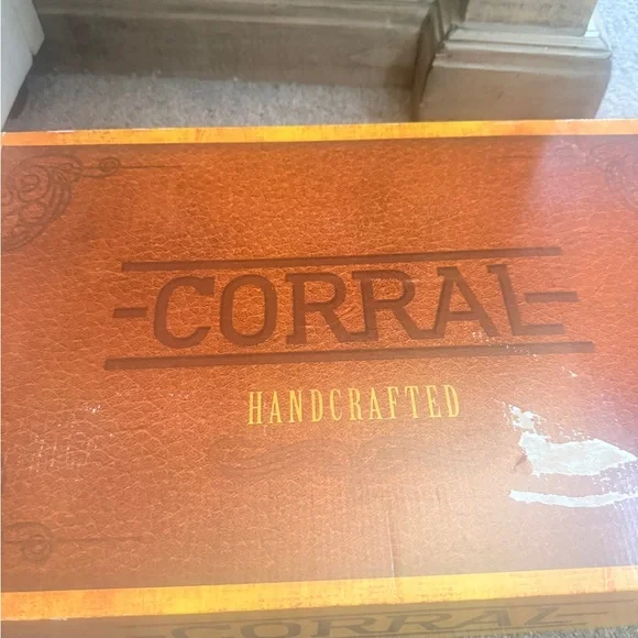 New Corral Crystal Embroidered Fringe Snip Toe Boots 8.5 Bone Multi - Picture 8 of 9